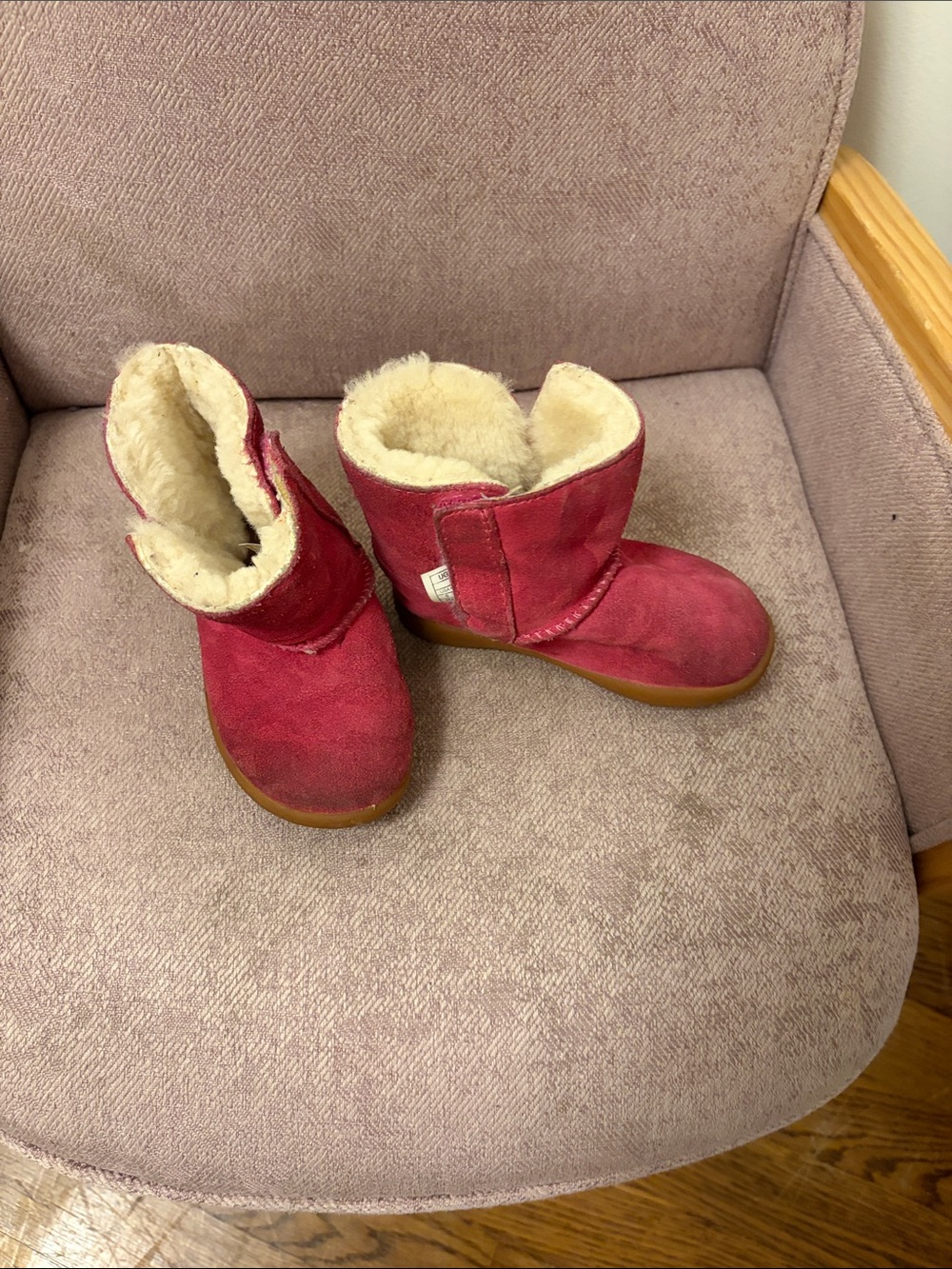 UGG Kids Cozy Shearling-Lined Pink Suede Boots